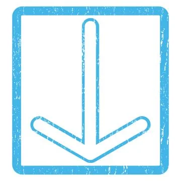 Arrow Down Icon Rubber Stamp 库存插图