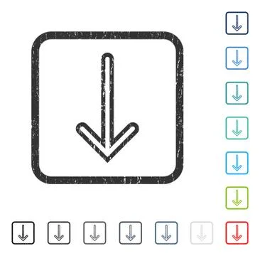 Arrow Down Icon Rubber Watermark Stock Illustration