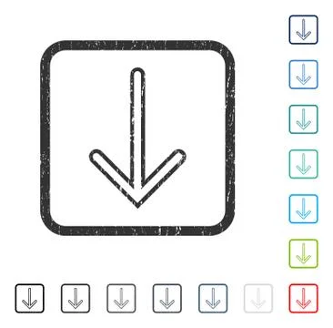 Arrow Down Icon Rubber Watermark 库存插图