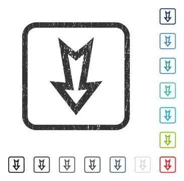 Arrow Down Icon Rubber Watermark 库存插图