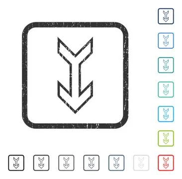 Arrow Down Icon Rubber Watermark Stock Illustration