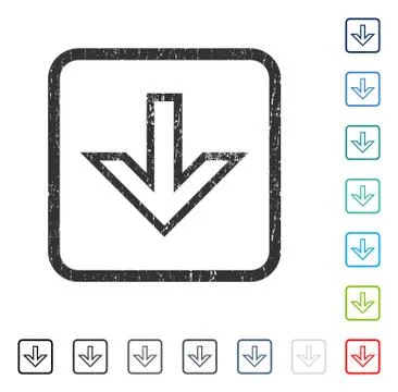 Arrow Down Icon Rubber Watermark 库存插图