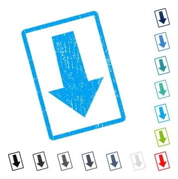 Arrow Down Icon Rubber Watermark Stock Illustration