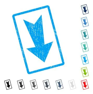 Arrow Down Icon Rubber Watermark Stock Illustration