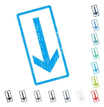 Arrow Down Icon Rubber Watermark 库存插图