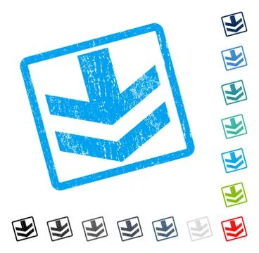 Arrow Down Icon Rubber Watermark 库存插图