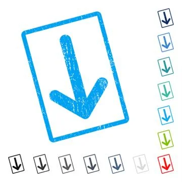 Arrow Down Icon Rubber Watermark 库存插图