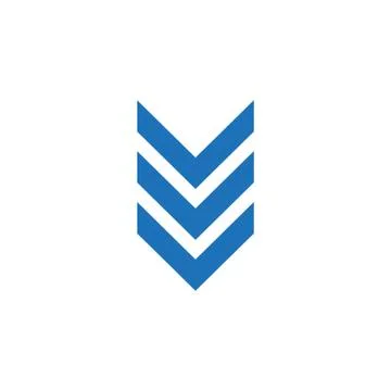 Arrow, down icon. Vector illustration, flat design. Illustrazione stock