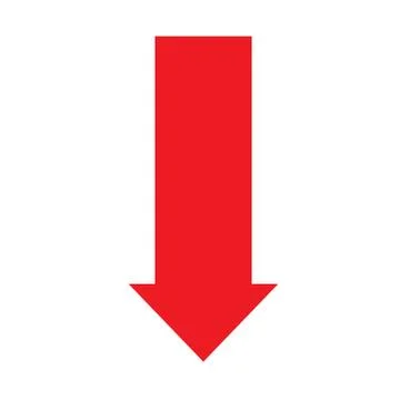 Arrow down icon on white background. arrow down red sign. 스톡 일러스트