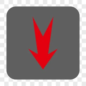 Arrow Down Interface Toolbar Button 库存插图