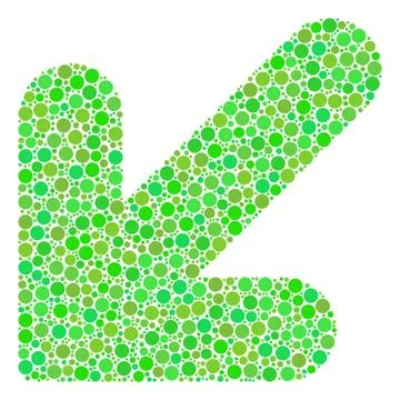 Arrow Down Left Composition of Dots Stock Illustration