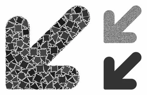 Arrow down left Composition Icon of Humpy Pieces Stock Illustration