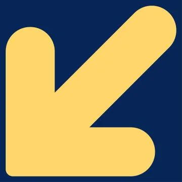 Arrow Down Left flat yellow color icon Stock Illustration