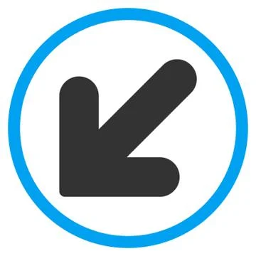 Arrow Down Left Icon 库存插图