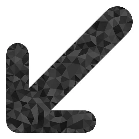 Arrow Down Left Polygonal Icon Stock Illustration