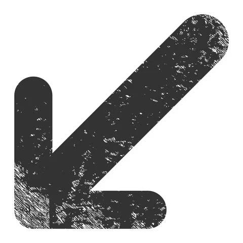 Arrow Down Left Scratched Icon Symbol Stock Illustration