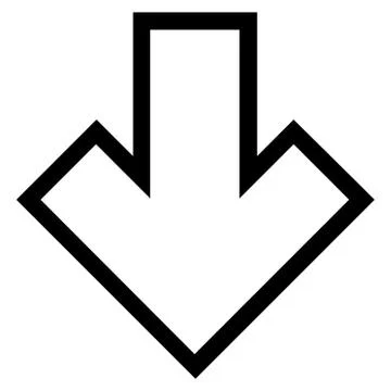 Arrow Down Outline Vector Icon 库存插图