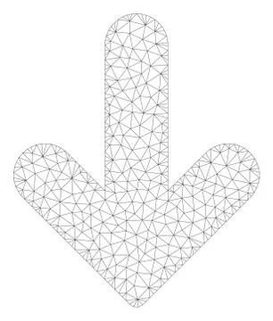 Arrow Down Polygonal Frame Vector Mesh Illustration Stock Illustration
