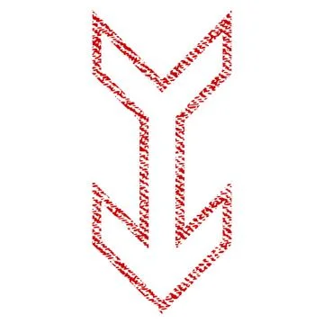 Arrow Down Raster Textured Icon For Overlay Watermark Stamps 库存插图