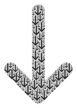 Arrow Down Recursion Collage of Itself Items Stock Illustration