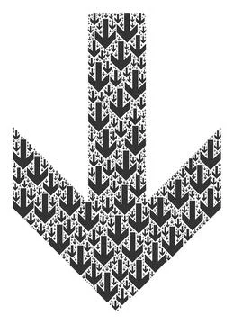 Arrow Down Recursion Collage of Itself Items Stock Illustration