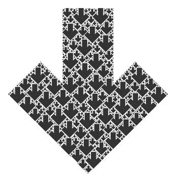 Arrow Down Recursion Composition of Itself Icons Stock Illustration