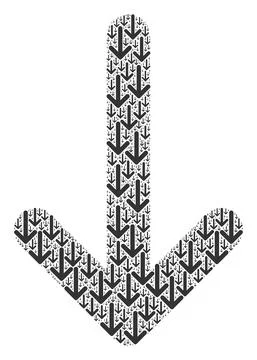 Arrow Down Recursion Mosaic of Itself Items Stock Illustration