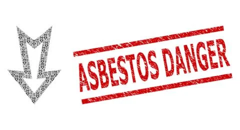 Arrow Down Recursive Composition of Arrow Down Items and Textured Asbestos Stockillustratie