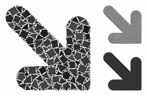 Arrow down right Composition Icon of Abrupt Items Stock Illustration