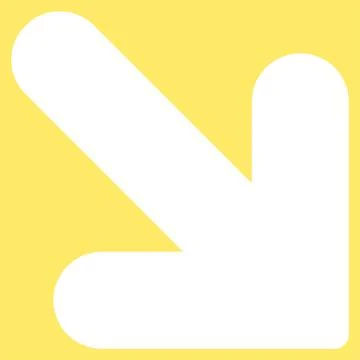 Arrow Down Right flat white color icon 库存插图