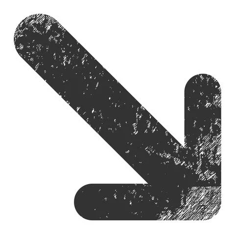 Arrow Down Right Grunge Icon Illustration 库存插图