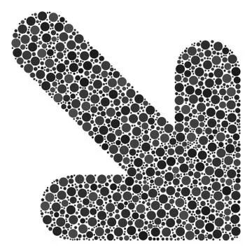 Arrow Down Right Mosaic of Filled Circles Stock Illustration