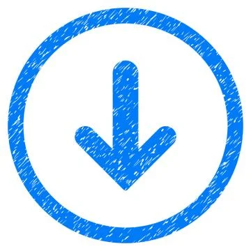 Arrow Down Rounded Icon Rubber Stamp Stock Illustration