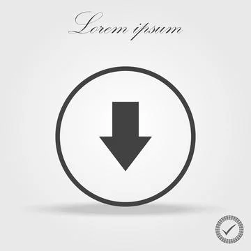 Arrow Down rounded icon. Vector illustration style is flat iconic symbol in.. Illustrazione stock