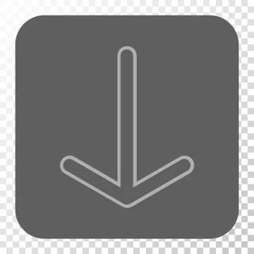 Arrow Down Rounded Square Button 库存插图