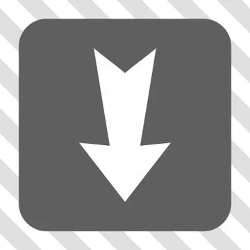 Arrow Down Rounded Square Button 库存插图