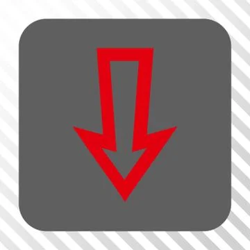 Arrow Down Rounded Square Button 库存插图