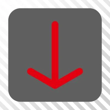 Arrow Down Rounded Square Button 库存插图