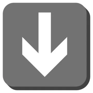 Arrow Down Rounded Square Glyph Icon 库存插图