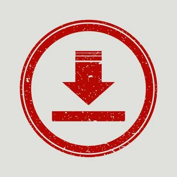 Arrow Down rubber seal stamp watermark. Icon vector symbol with grunge design Stock Illustration