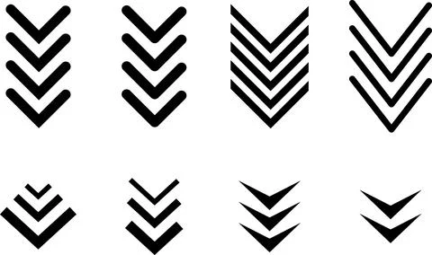 Arrow down scroll Swipe icon set. Stock Illustration