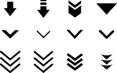 Arrow down scroll Swipe icon set. Stock Illustration