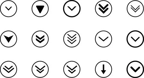 Arrow down scroll Swipe icon set. Stock Illustration