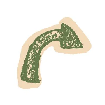 Arrow down sticker doodle style. Pointer for collage isolated on white Stock Illustration
