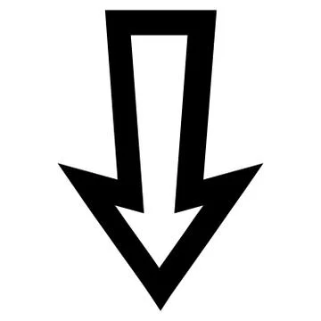 Arrow Down Thin Line Vector Icon 库存插图