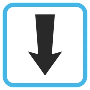 Arrow Down Vector Icon In a Frame Stock Illustration