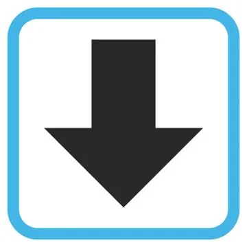 Arrow Down Vector Icon In a Frame Stock Illustration