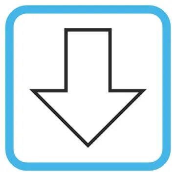 Arrow Down Vector Icon In a Frame 库存插图