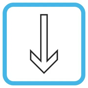 Arrow Down Vector Icon In a Frame Stock Illustration