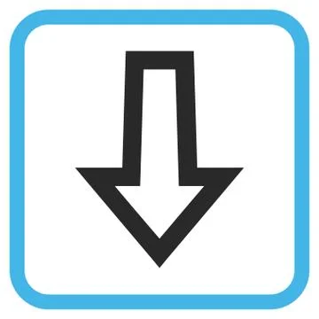 Arrow Down Vector Icon In a Frame 库存插图